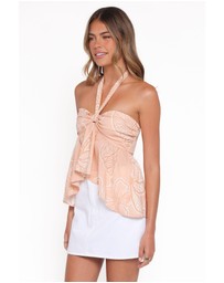Petal & Pup - Klara Halter Top - Peach Floral