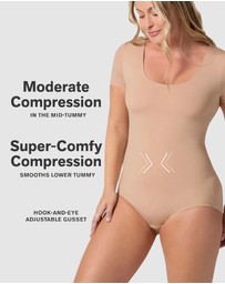 Leonisa - Essential Boldly Short Sleeve Shaping Tummy Control Bodysuit