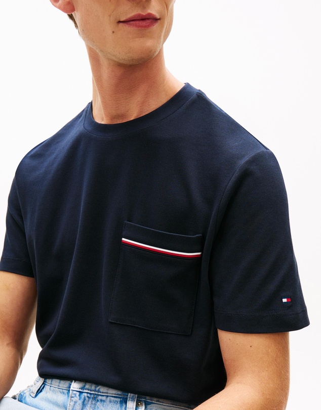 Tommy Hilfiger - Global Stripe Pocket Pique Jersey T-Shirt
