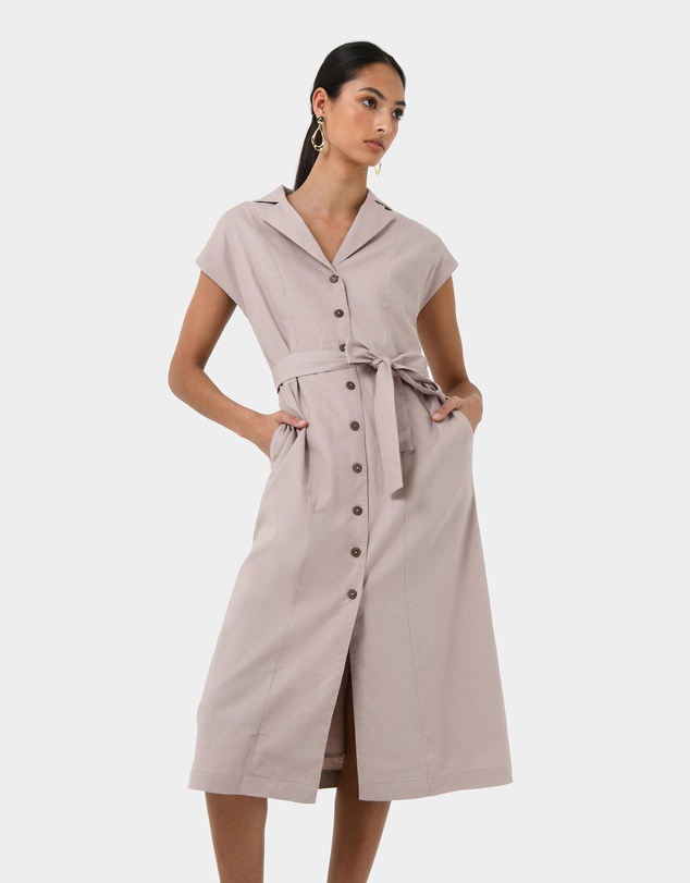 Forcast - Kade V-Neck Linen Dress