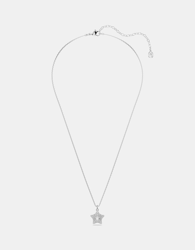 Swarovski - Sublima Pendant, Round Cut, Star, White, Rhodium Plated