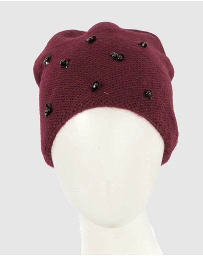 Max Alexander - European Made Burgundy Wool Beanie