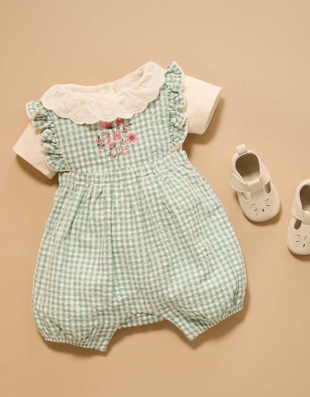 Purebaby - Gingham Romper -Kids-Babies