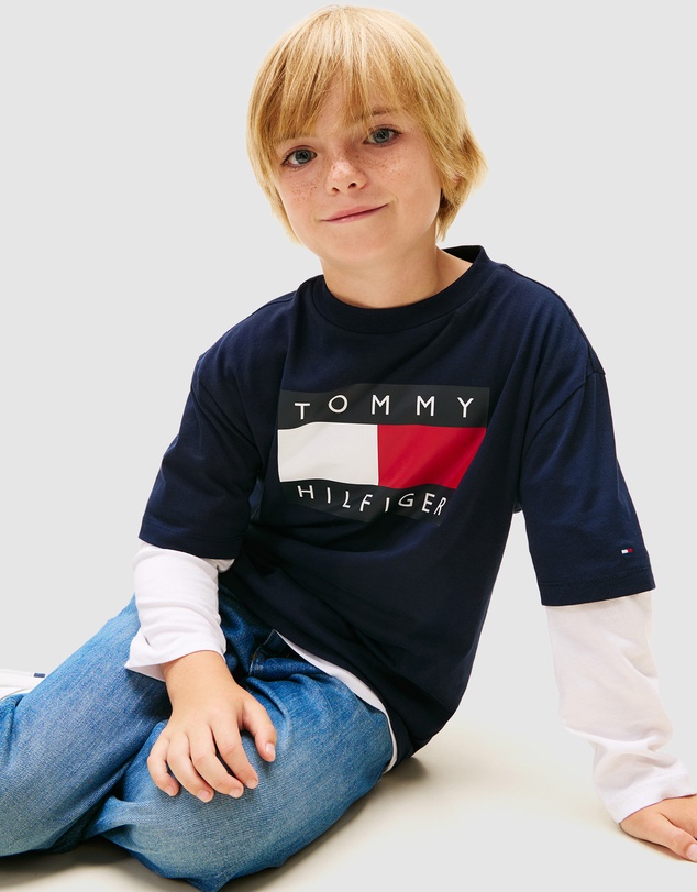 Tommy Hilfiger - Heritage Flag Print Jersey T-Shirt - Teens