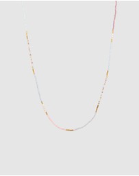 Elli Jewelry - Necklace Glass Pearl Beads with Freshwater Cultured Pearls in 925 Sterling Silver Gold Plated