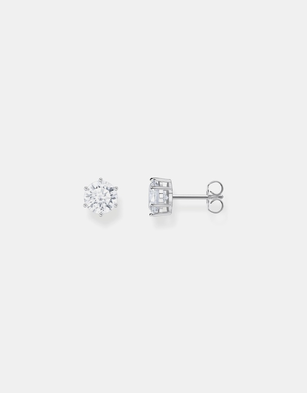 THOMAS SABO - Ear studs with big, white zirconia