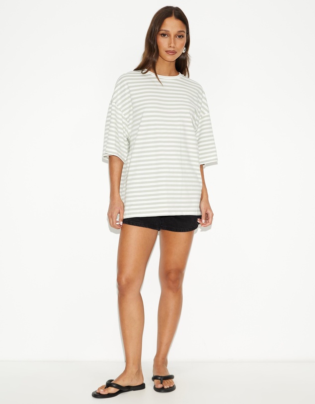 Dazie - Nostalgia Stripe Oversized Boyfriend Tee