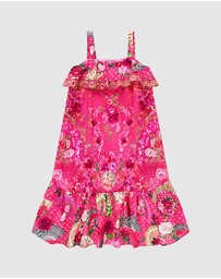 Camilla - Frilled Wide Strap High Low Dress - Kids-Teens