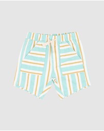 Fox & Finch - Surfs Up Stripe Shorts - Kids