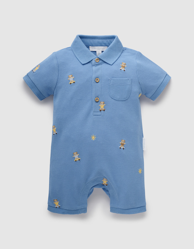 Purebaby - Polo Growsuit-Kids-Babies
