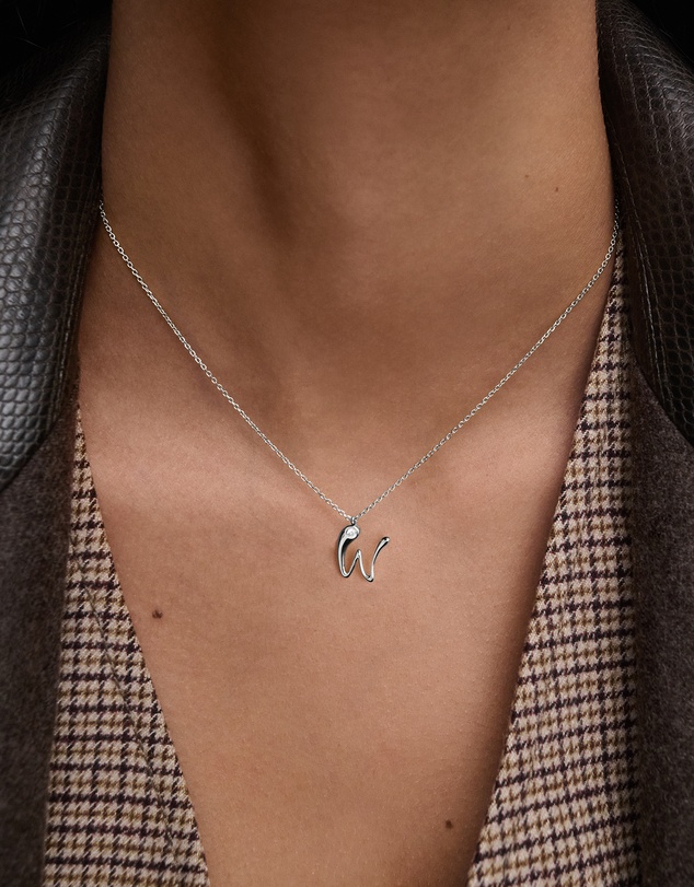 PDPAOLA - Initial 2026 W Silver Pendant Necklace