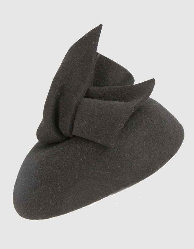 Max Alexander - Winter Black Felt Pillbox with Bow