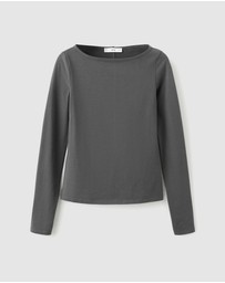 M.N.G - Cotton Boat Neck T-Shirt