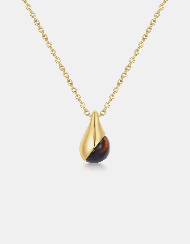 Ania Haie - Ania Haie Gold Tiger Eye Droplet Pendant Necklace