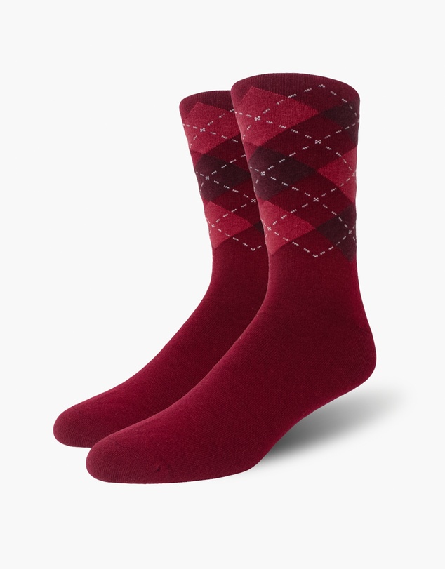 Swanky Socks - Maroon Argyle