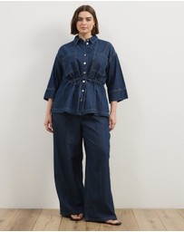 Atmos&Here Curvy - Alma SS Denim Chambray Shirt