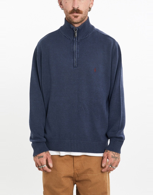 Vintage by The Real Deal - Pre Loved - Vintage 90s Polo Ralph Lauren Quarter Zip Knit Sweater