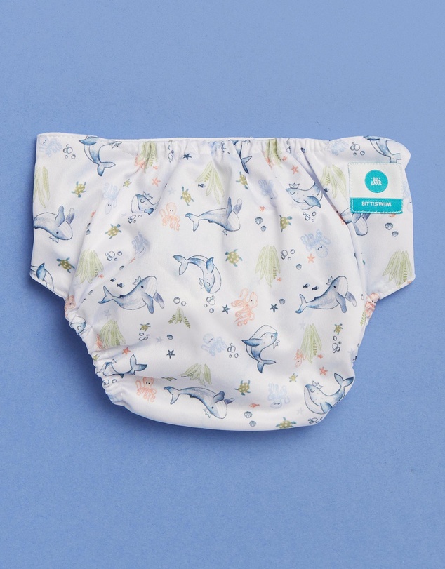 itti bitti - Reusable Swim Nappy + Small Double Pocket Wetbag - Neptune