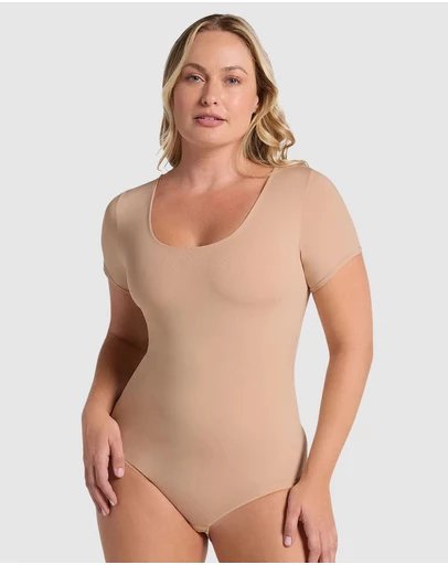 Leonisa - Essential Boldly Short Sleeve Shaping Tummy Control Bodysuit