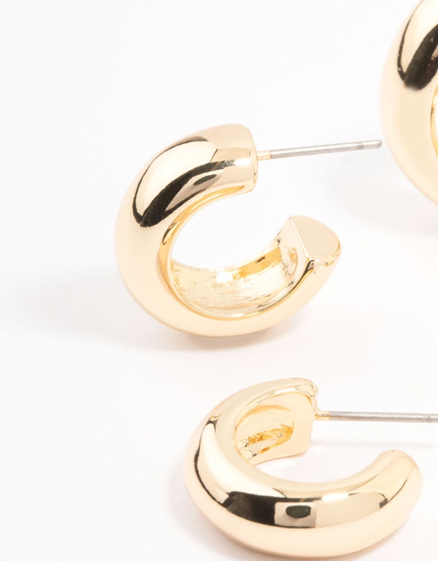 Lovisa - Gold Plated Chunky Hoop Earrings 2-Pack
