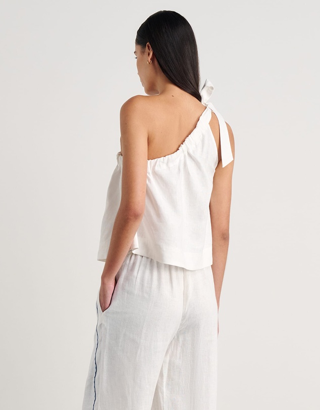 Jag - Ariel One Shoulder Linen Top