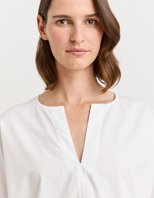Toorallie - Poplin Split Neck Top