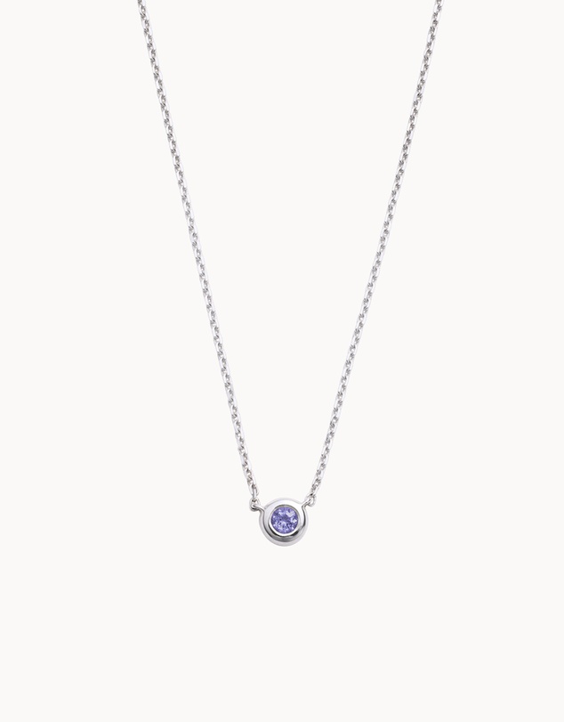 Kirstin Ash - Petite Birthstone Necklace December Tanzanite
