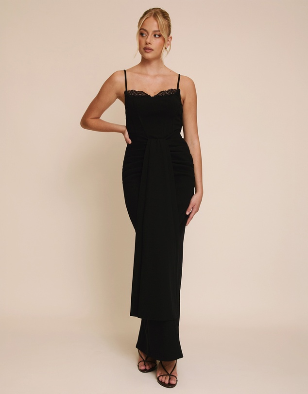 Six Stories - Lace Cup Boned Bandeau Midi Dress