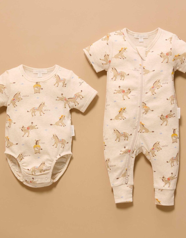 Purebaby - Rib Short Sleeve Bodysuit -Kids-Babies