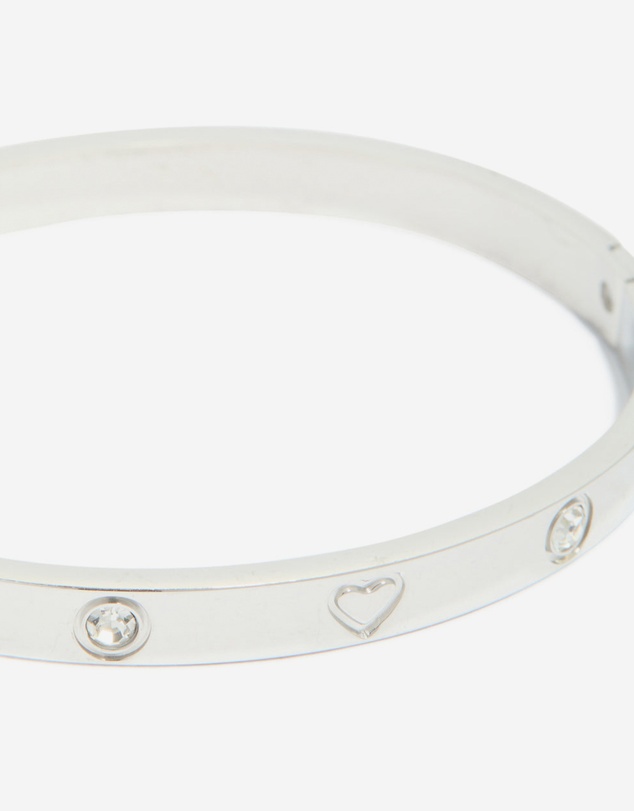 Lovisa - Waterproof Stainless Steel Cubic Zirconia Heart Bangle