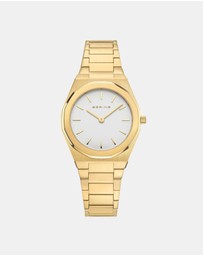Bering - Ladies Classic Polished 32mm Gold Strap Watch
