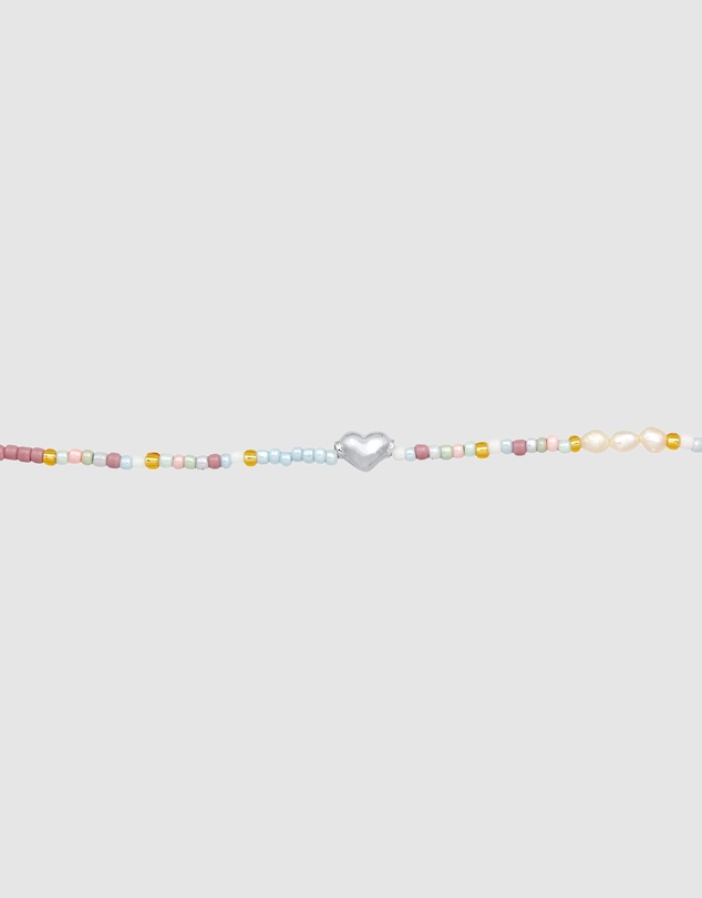 Elli Jewelry - Pastel Bead Heart Choker Necklace