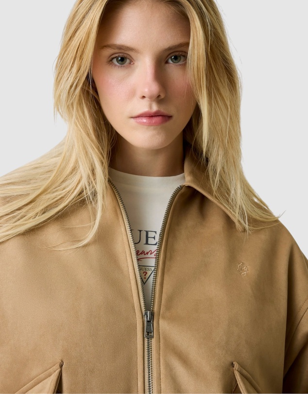 GUESS - GUESS JEANS Faux Suede Bomber Jacket