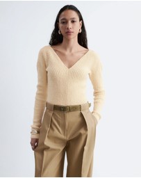 & Other Stories - Rib-Knit V-Neck Top