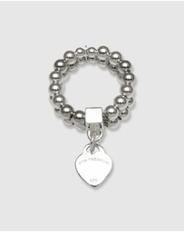 Von Treskow - 2-strand Stretchy Ring With VT Flat Heart