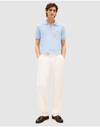Tommy Hilfiger - Stripe Textured Knit Polo Shirt