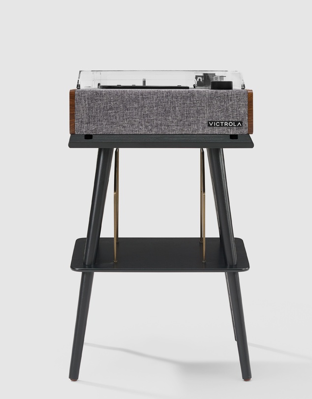 Victrola - Victrola Eastwood II Turntable - Walnut + Turntable Stand Bundle - Black