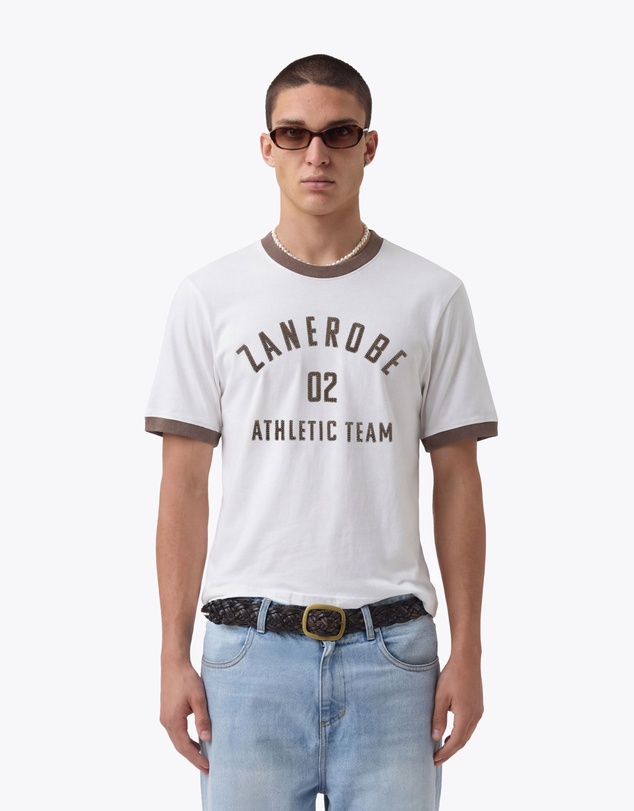 Zanerobe - Ath. Baby Ringer Tee Vintage White/Choc
