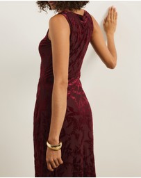 Atmos&Here - Celina Burnout Mesh Midi Dress