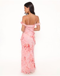 Petal & Pup - Alexia Off Shoulder Maxi Dress - Pink Floral