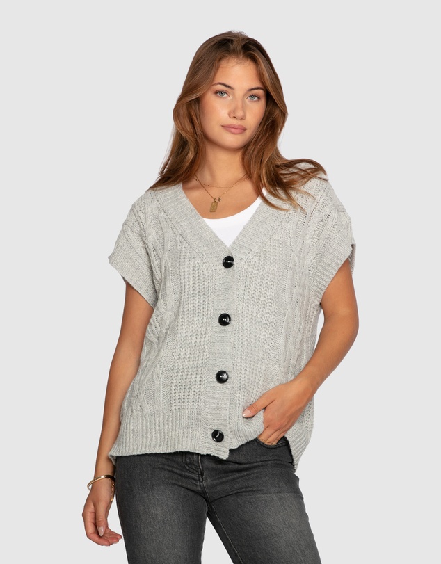 Belle & Bloom - Rosette Oversized Knitted Vest