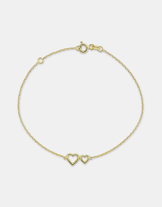 Zoe Olivia - 9K Gold Petite Hearts Bracelet