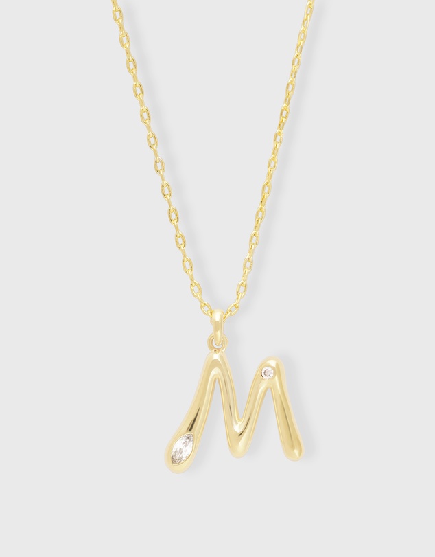 Wanderlust + Co - Alphabet Bubble Pendant Necklace - Letter M