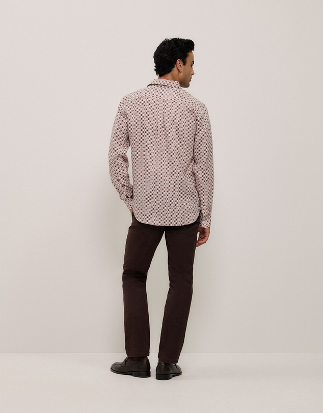 Trenery - Terran Linen Long Sleeve Shirt in Redwood
