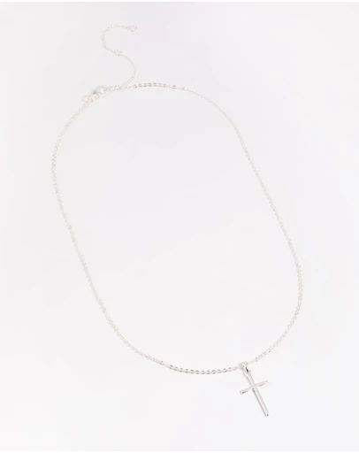 Lovisa - Silver Plated 45cm Cross Necklace