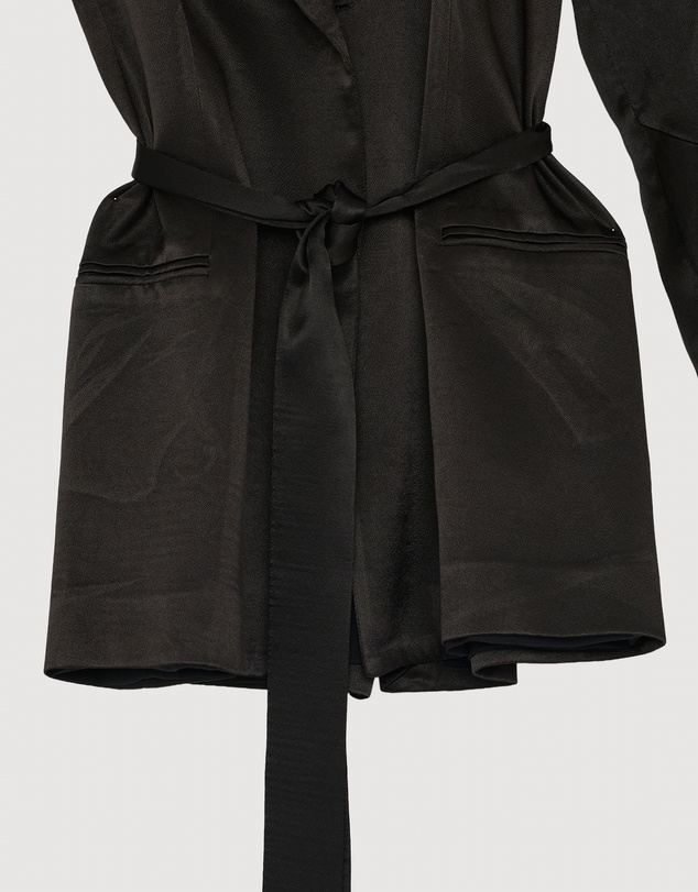 Revibe - Repaired Shona Joy La Lune Flared Sleeve Belted Blazer - AU 6