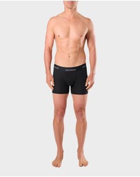 Mitch Dowd - Mens Stretch Cotton Comfort Long Leg Trunks 3 Pack - Black