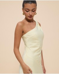 CHANCERY - Hallie Satin One Shoulder Drape Maxi Dress