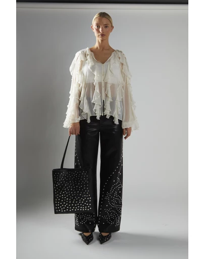 Glamorous - V-neck Button front Ruffle Blouse