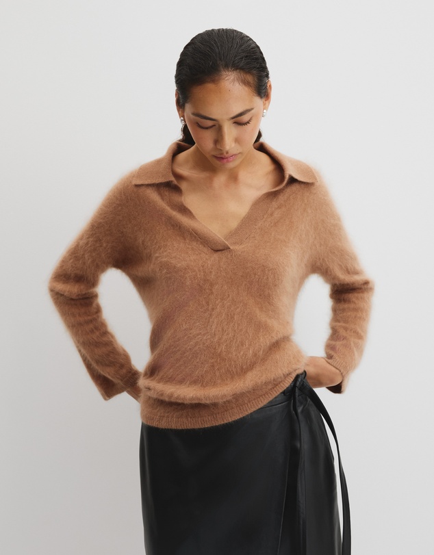 Country Road - Fluffy Collared Knit